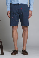 REY FLAG CHINO SHORT WITH EMBROIDERY