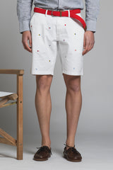 REY FLAG CHINO SHORT WITH EMBROIDERY