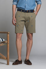 REY PRIME CHINO SHORT WITH EMBROIDERY