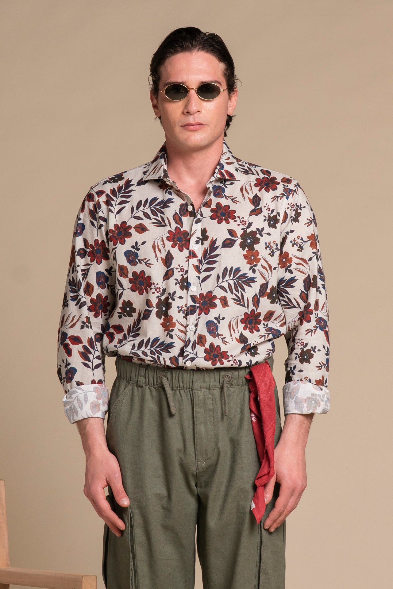 RILEY FRENCH COLLAR IN MIXED LINEN