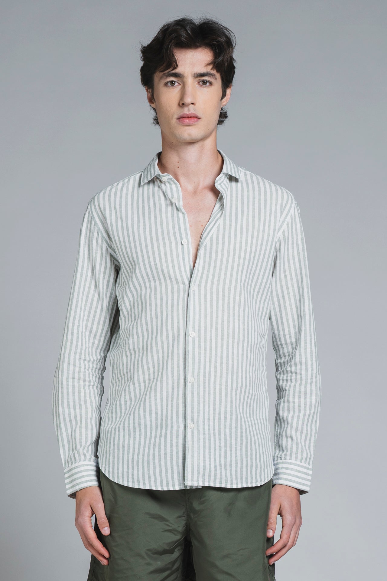 RILEY COLLAR FRENCH MIXED LINEN STRIPE
