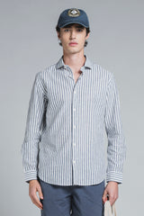 RILEY COLLAR FRENCH MIXED LINEN STRIPE