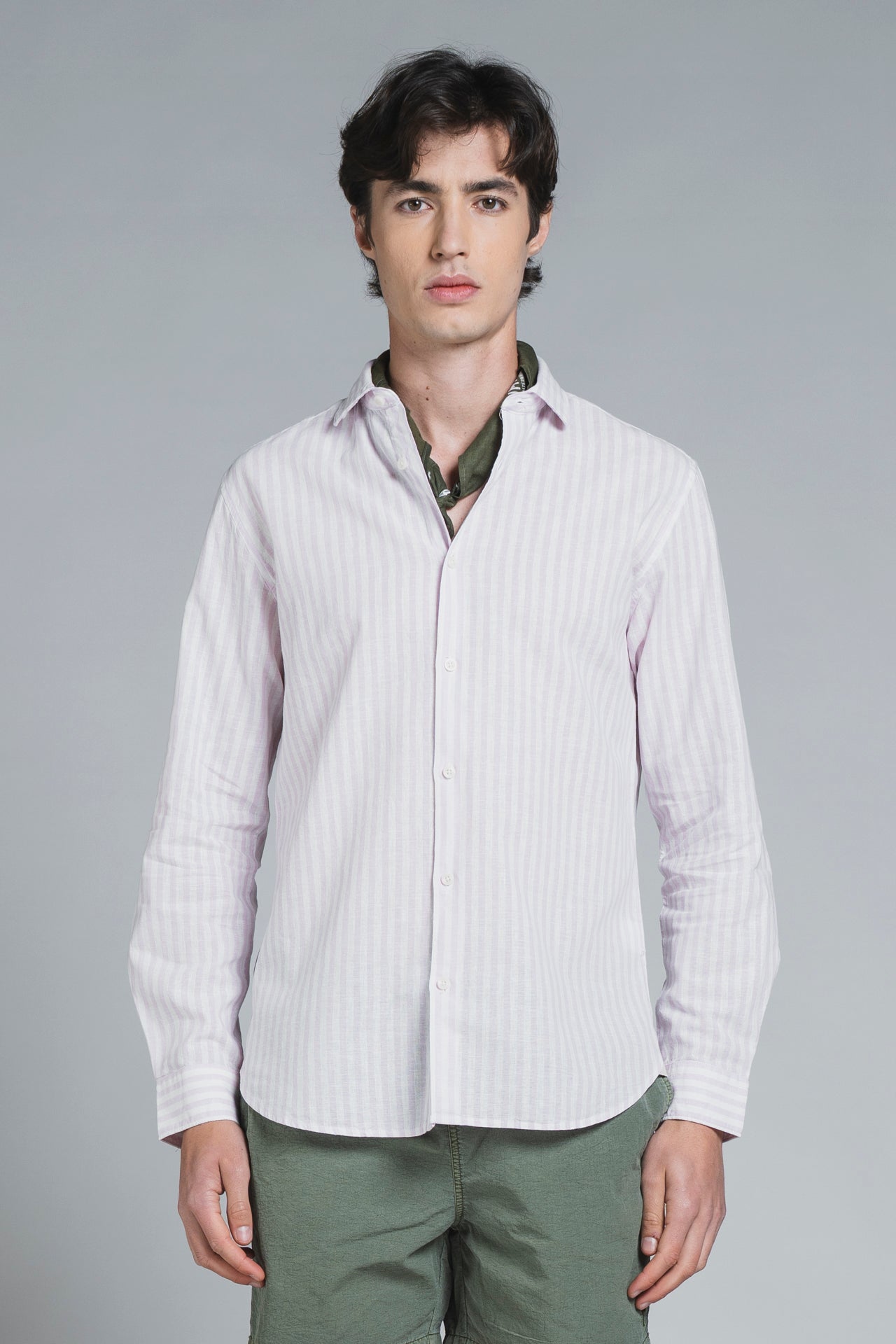 RILEY COLLAR FRENCH MIXED LINEN STRIPE