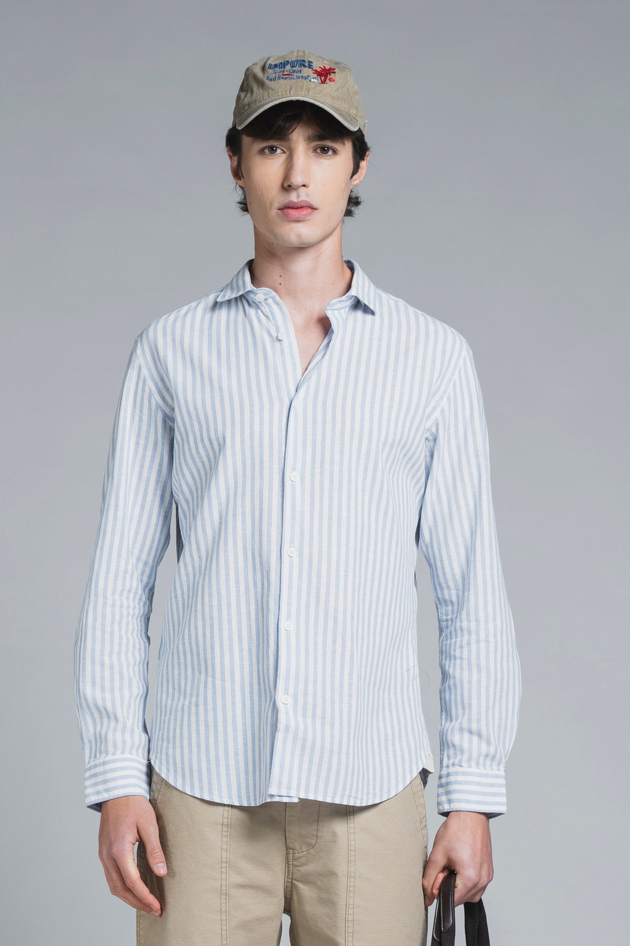 RILEY COLLAR FRENCH MIXED LINEN STRIPE