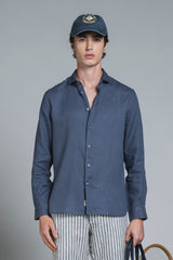 LARS KOREAN SHIRT IN SEERSUCKER