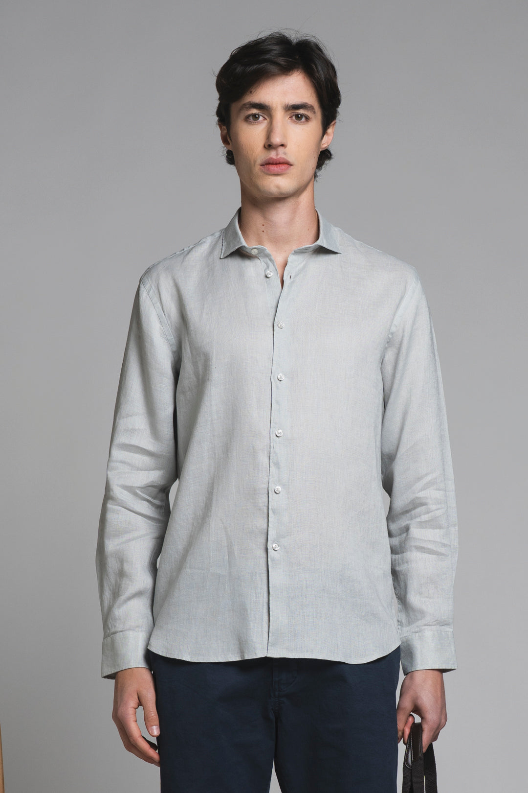 LARS KOREAN SHIRT IN SEERSUCKER