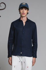 LARS KOREAN SHIRT IN SEERSUCKER