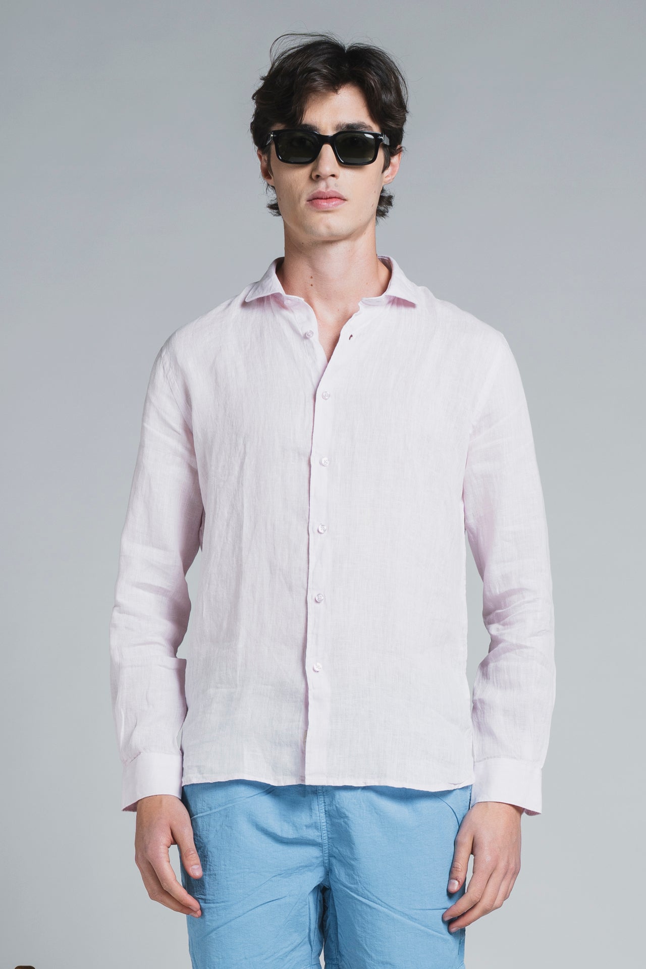 LARS KOREAN SHIRT IN SEERSUCKER