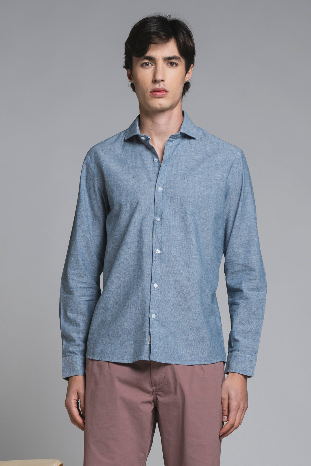 LARS KOREAN SHIRT IN SEERSUCKER