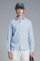 LARS KOREAN SHIRT IN SEERSUCKER