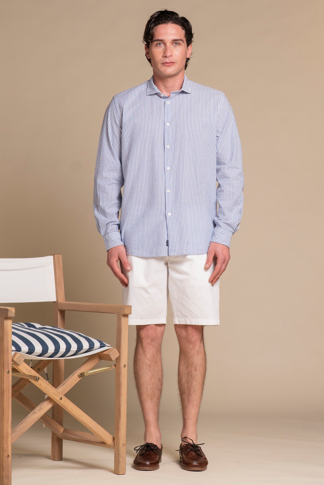 RILEY FRENCH COLLAR IN SEERSUCKER