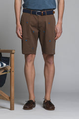 REY PRIME CHINO SHORT WITH EMBROIDERY