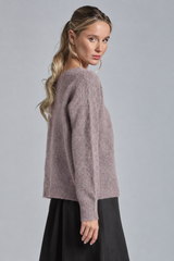 GEMINI BOAT NECK LINE IN MIXED ALPACA