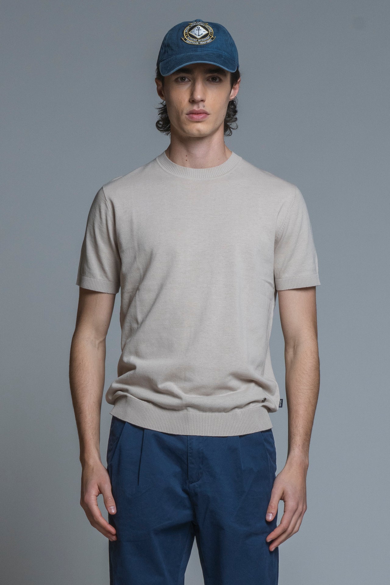 SAMUEL SWEATER ROUND NECK IN COTTON CREPE