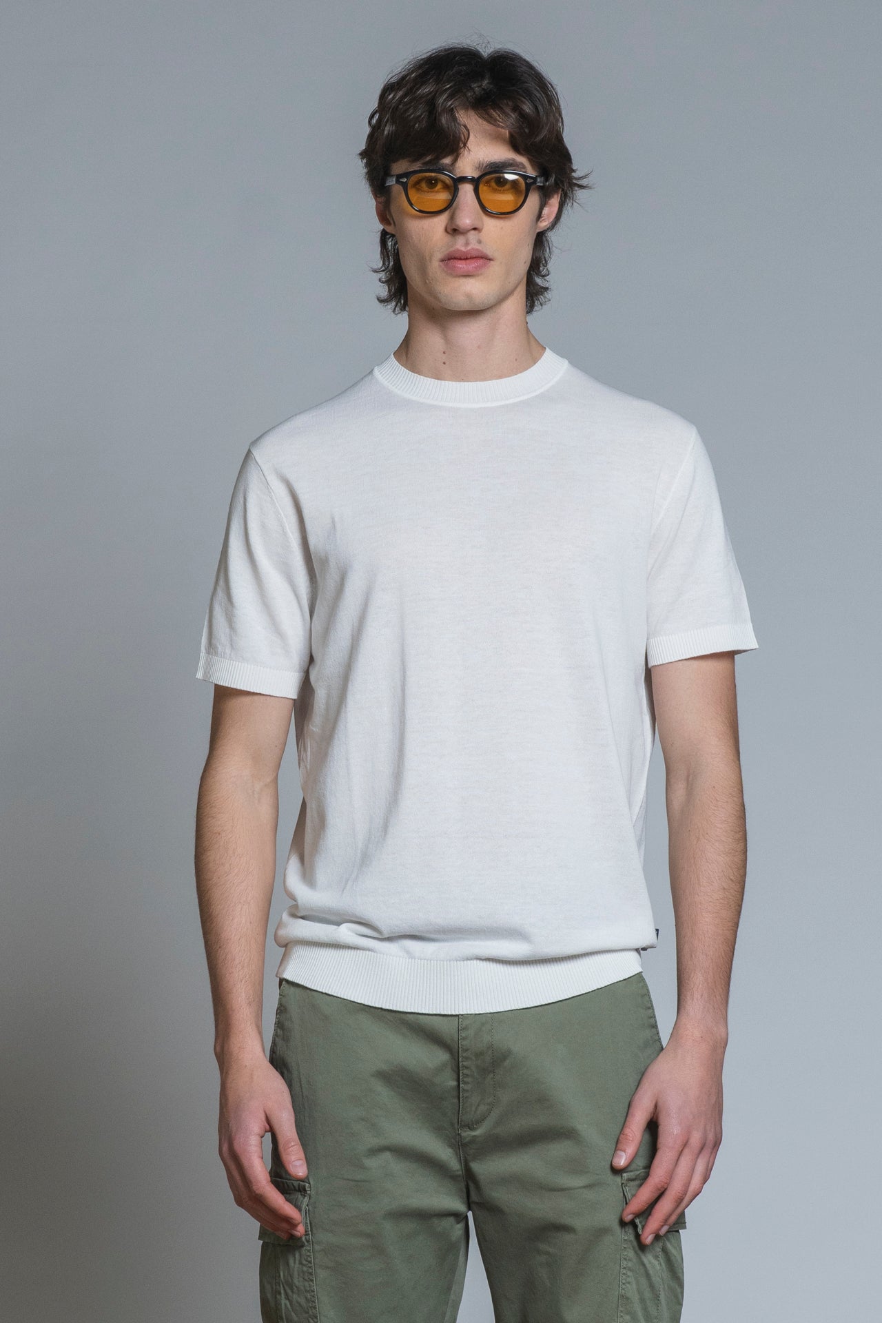 SAMUEL SWEATER ROUND NECK IN COTTON CREPE