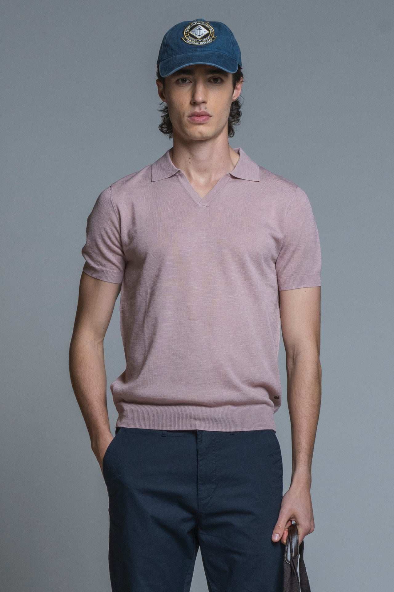 CLARK SWEATER POLO SKIPPER IN MIXED LINEN