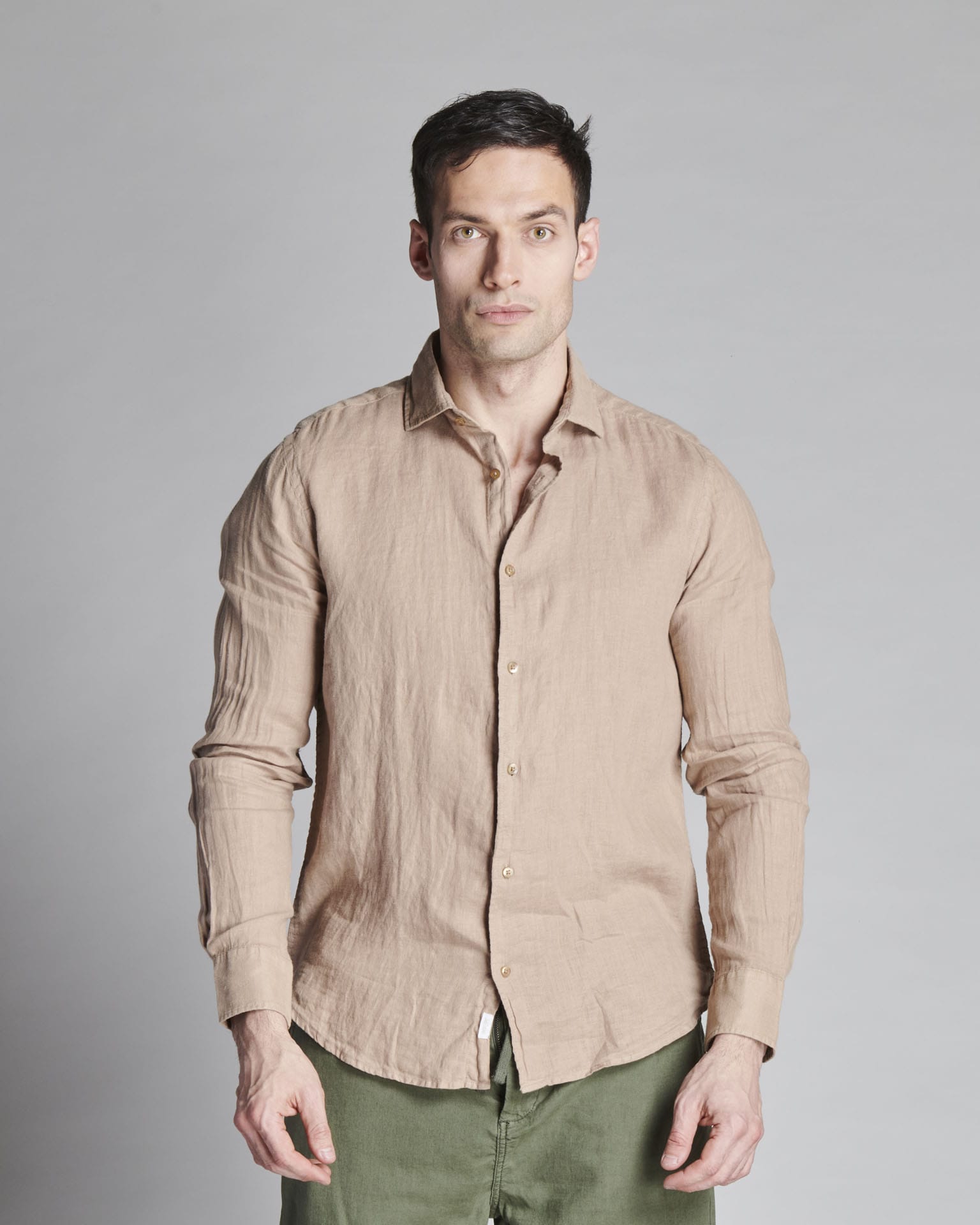 CAMICIA IN LINO COLLO FRANCESE