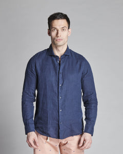 CAMICIA IN LINO COLLO FRANCESE