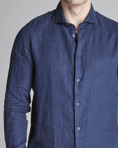 CAMICIA IN LINO COLLO FRANCESE