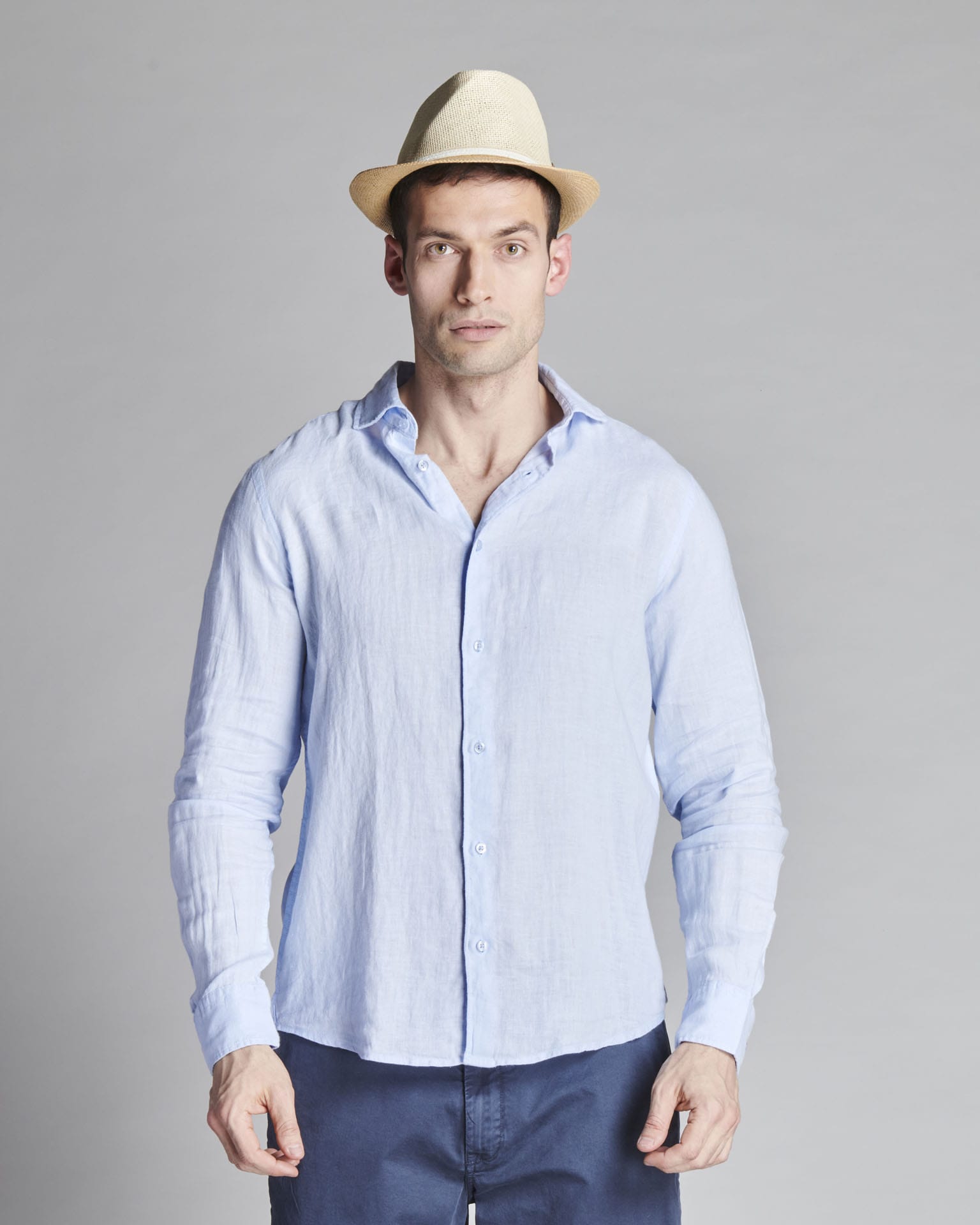 CAMICIA IN LINO COLLO FRANCESE