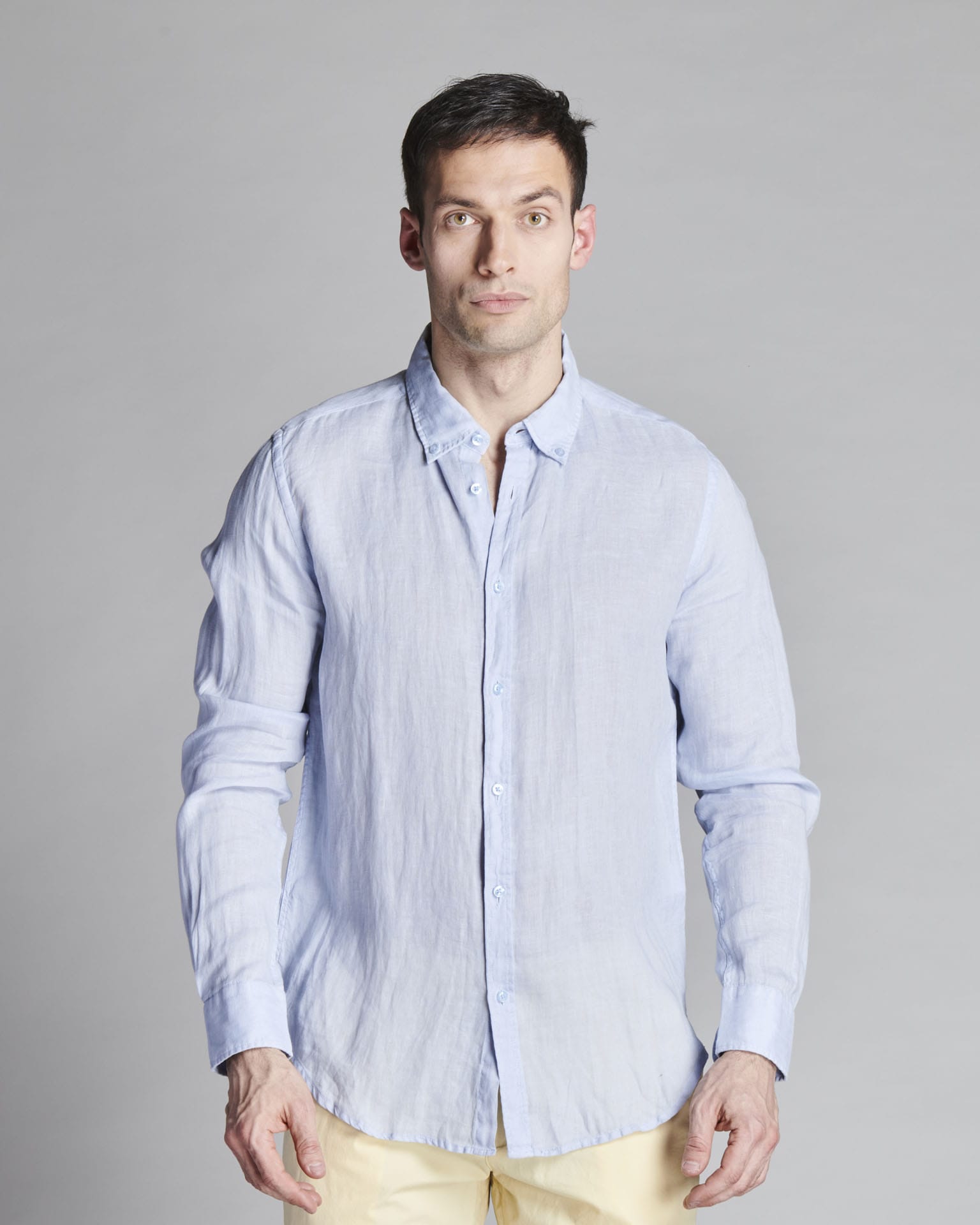 CAMICIA IN LINO BUTTON DOWN
