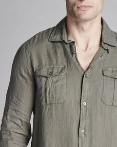 CAMICIA IN LINO MODELLO SAFARI