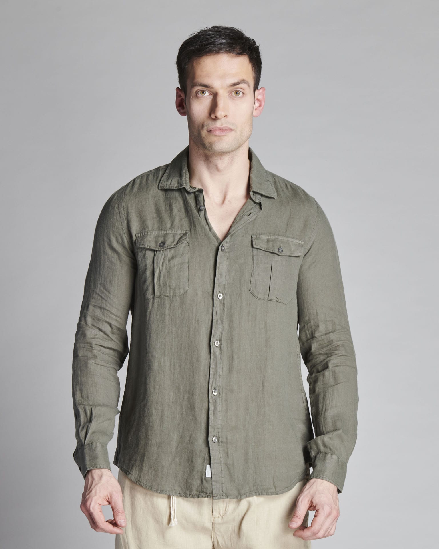CAMICIA IN LINO MODELLO SAFARI