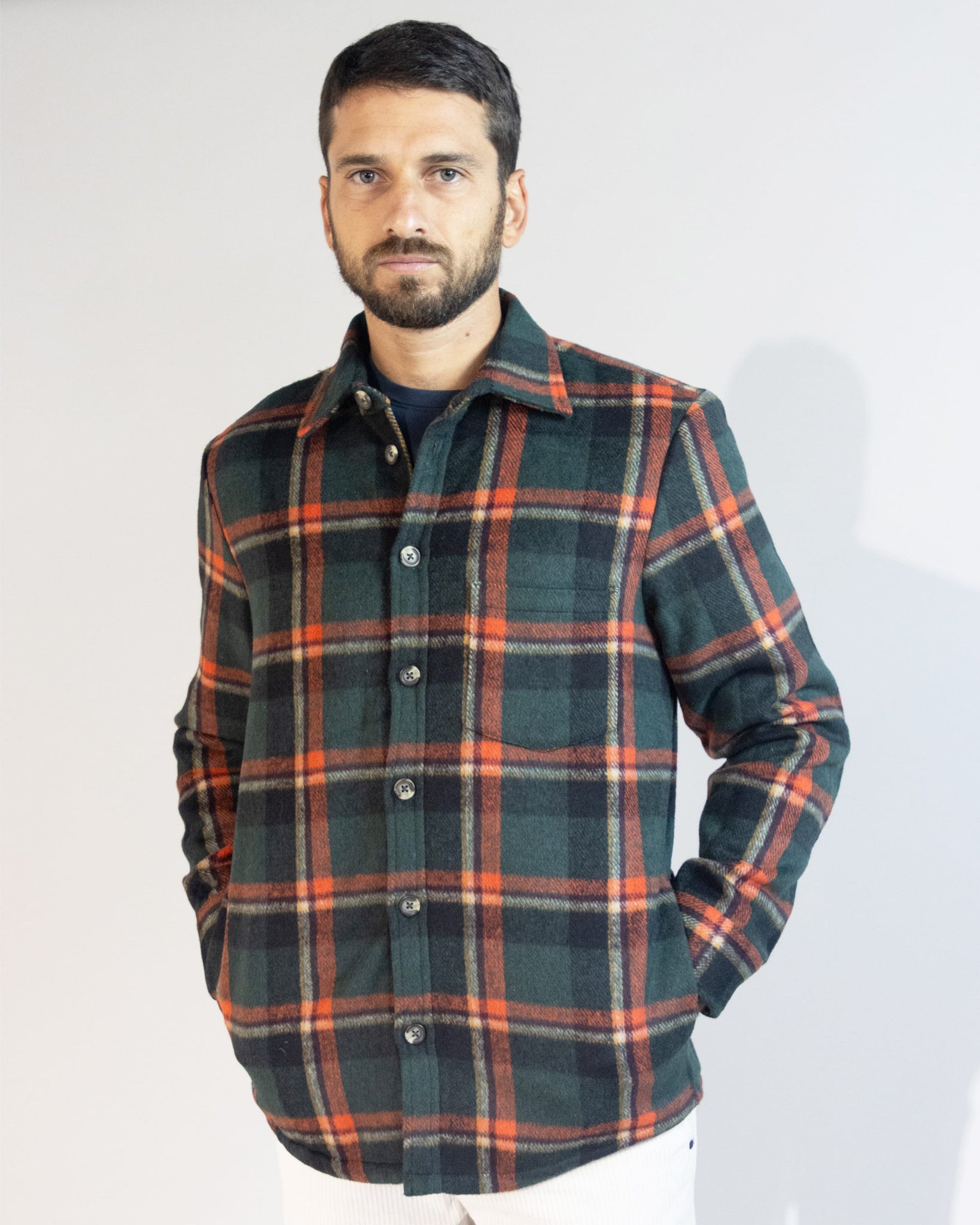 OVER SHIRT A QUADRI CON IMBOTTITURA