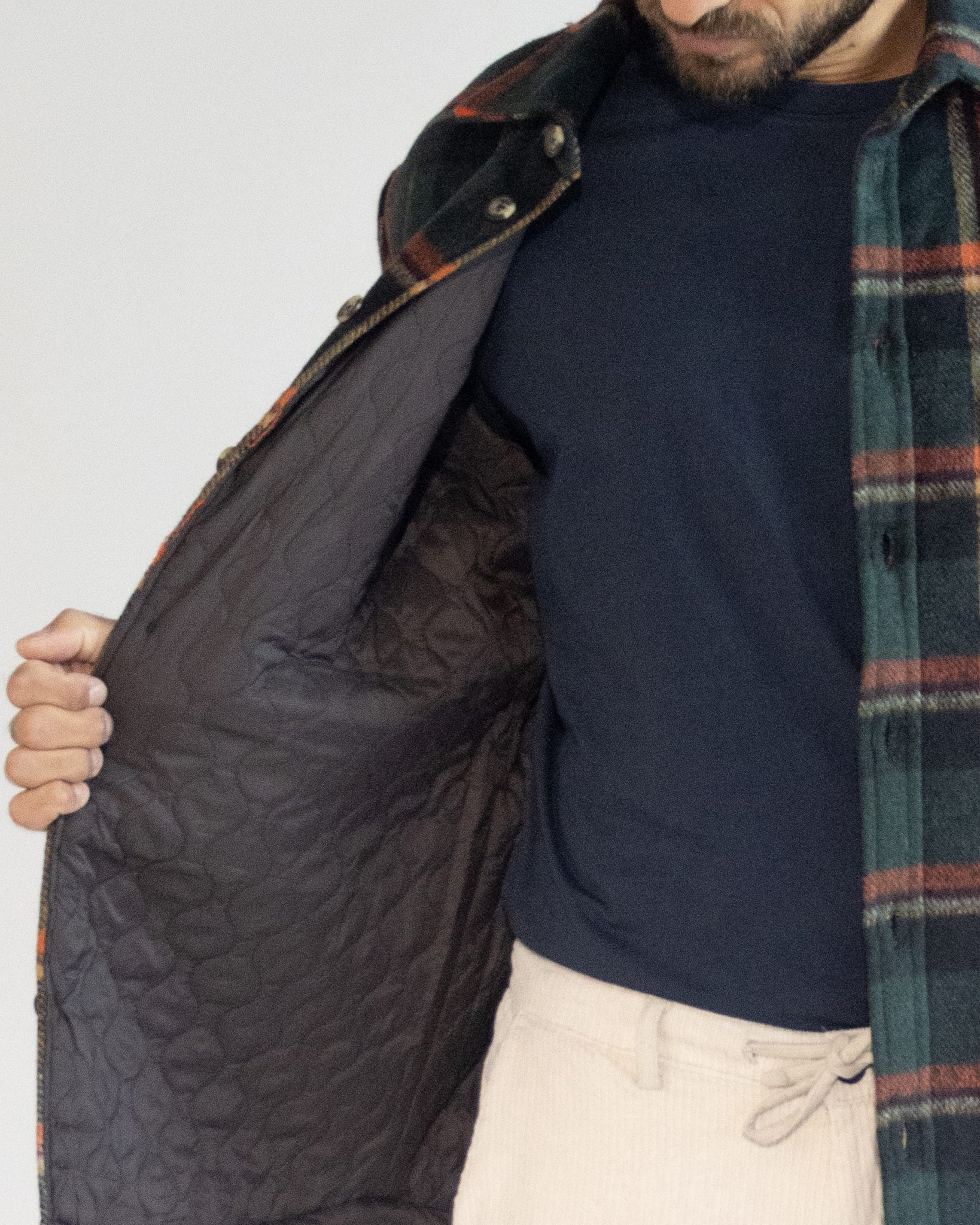 OVER SHIRT A QUADRI CON IMBOTTITURA