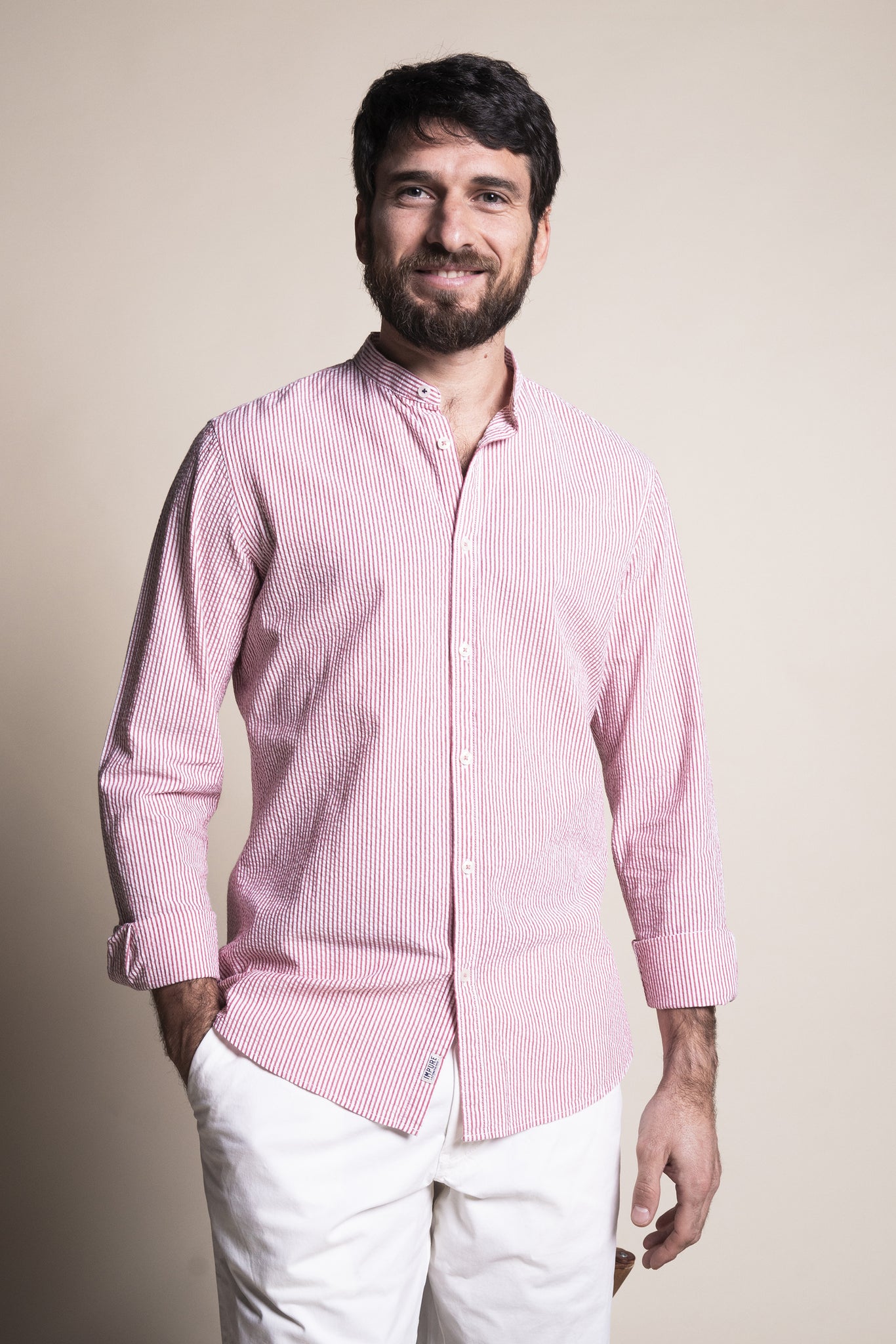 100% COTTON SEERSUCKER SLIM FIT SHIRT