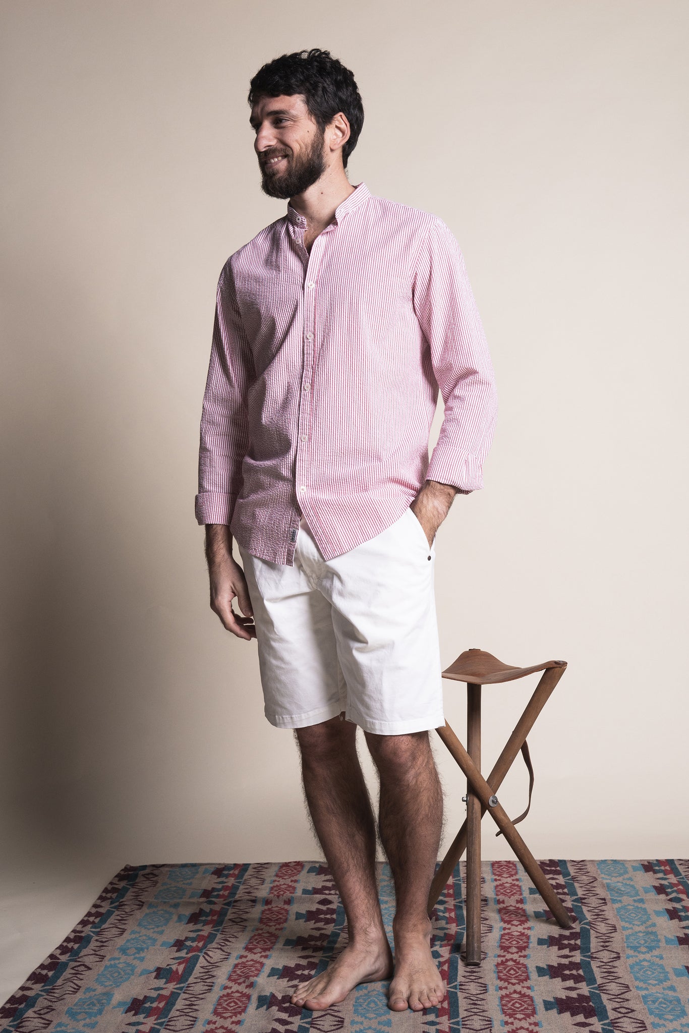 100% COTTON SEERSUCKER SLIM FIT SHIRT