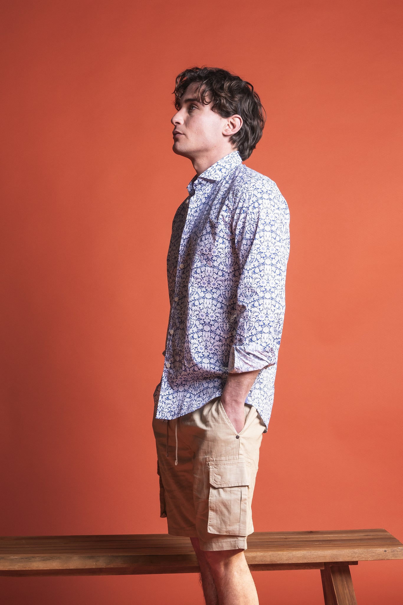 CAMICIA 100% COTONE STAMPA FLOREALE SLIM FIT