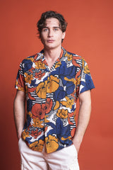 CAMICIA 100% VISCOSA CON STAMPA FLOREALE COMFORT FIT