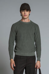 SIMON ROUND NECK IN COTTON STONE WASH