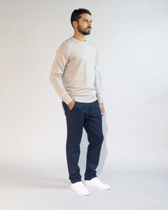 PULLOVER GIROCOLLO BLEND CASHMERE