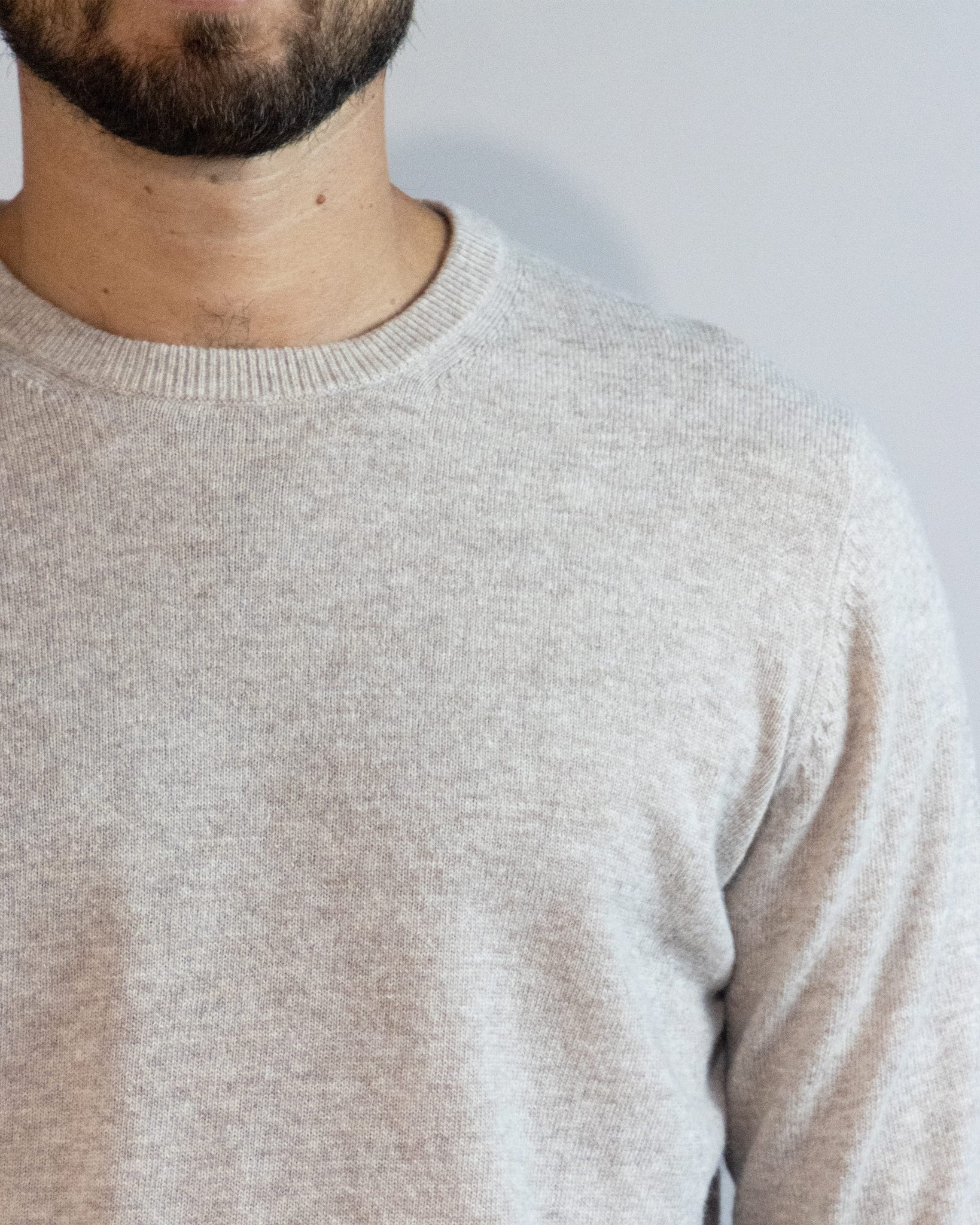 PULLOVER GIROCOLLO BLEND CASHMERE