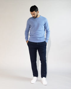PULLOVER GIROCOLLO BLEND CASHMERE
