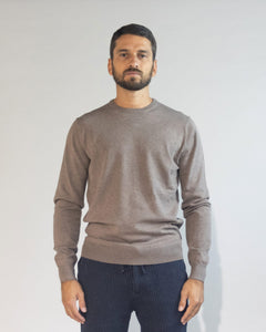 PULLOVER GIROCOLLO LEGGERO MISTO LANA