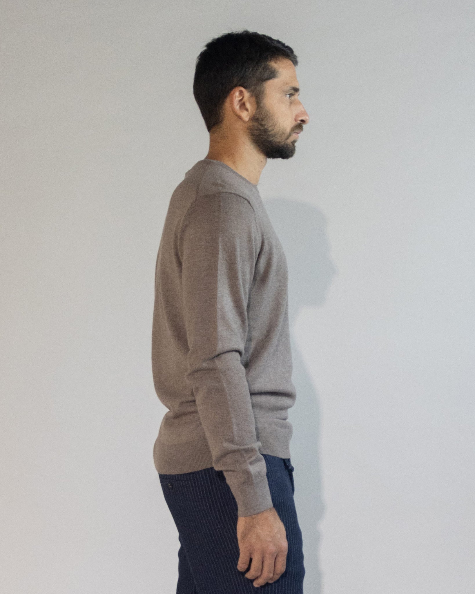 PULLOVER GIROCOLLO LEGGERO MISTO LANA