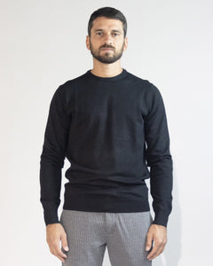 PULLOVER GIROCOLLO LEGGERO MISTO LANA