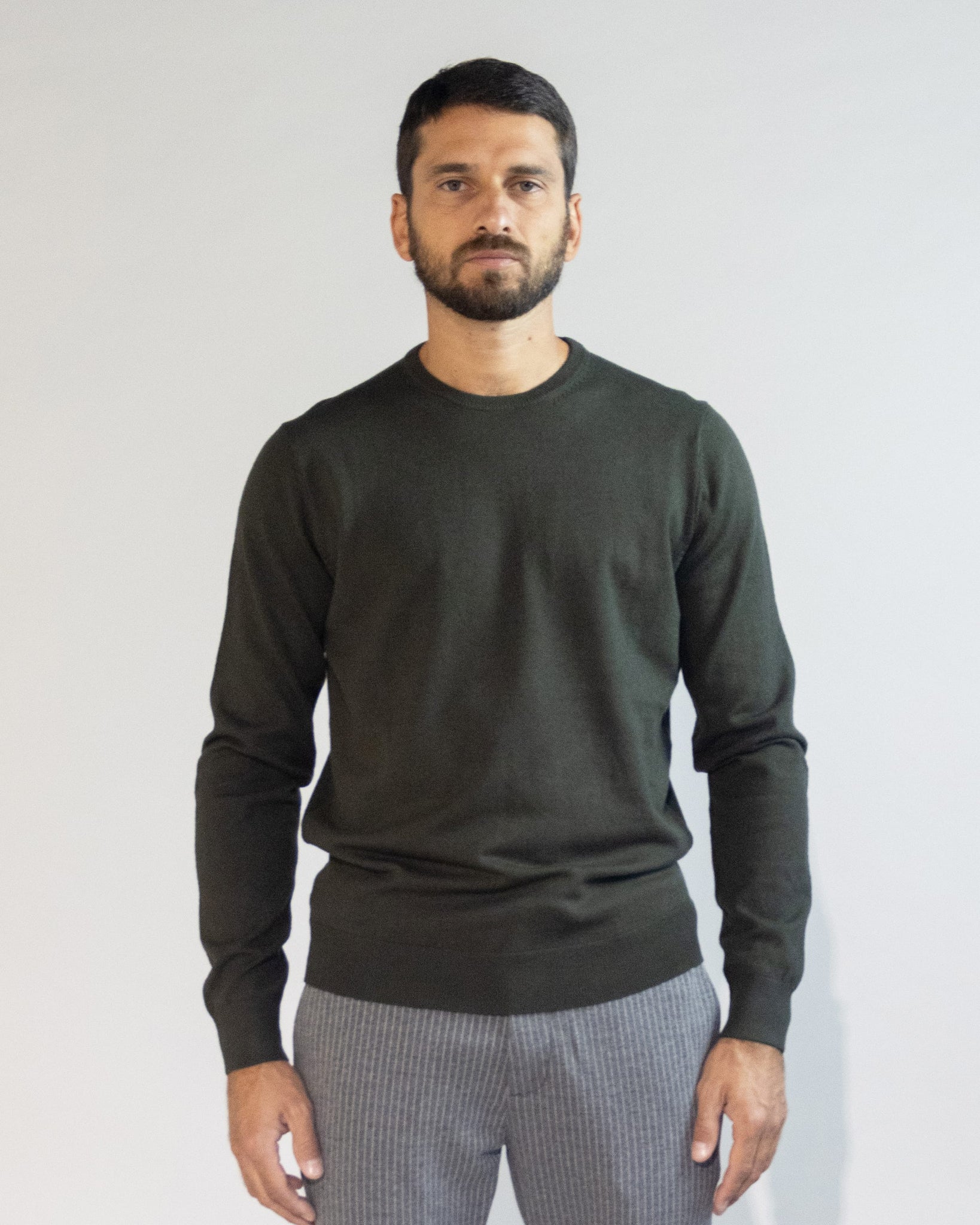 PULLOVER GIROCOLLO LEGGERO MISTO LANA