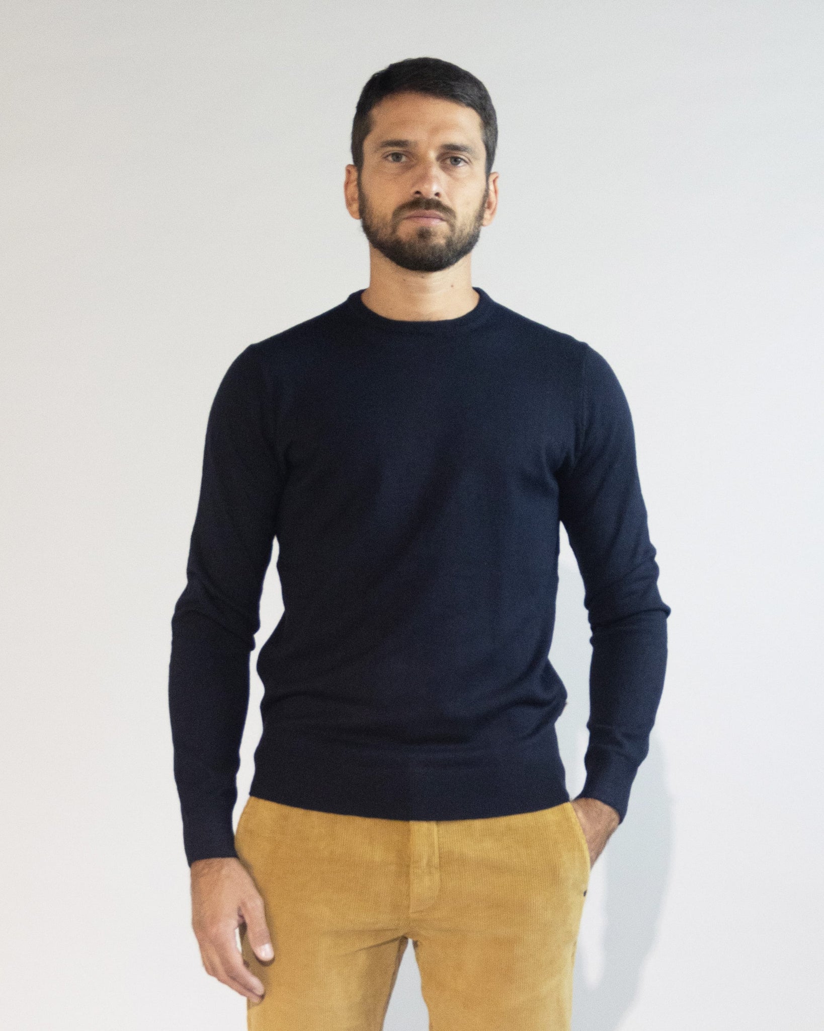 PULLOVER GIROCOLLO LEGGERO MISTO LANA