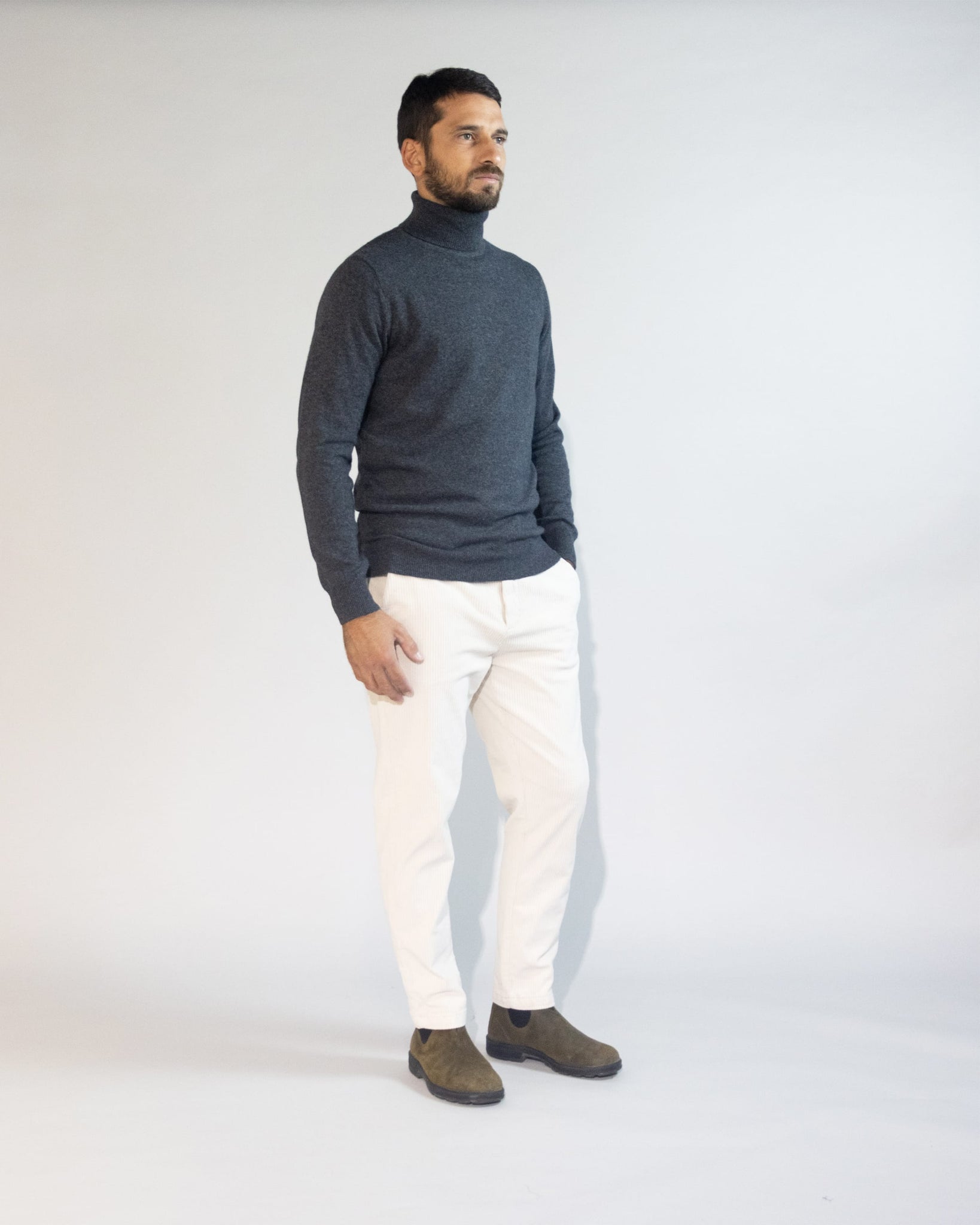PULLOVER COLLO ALTO BLEND CASHMERE