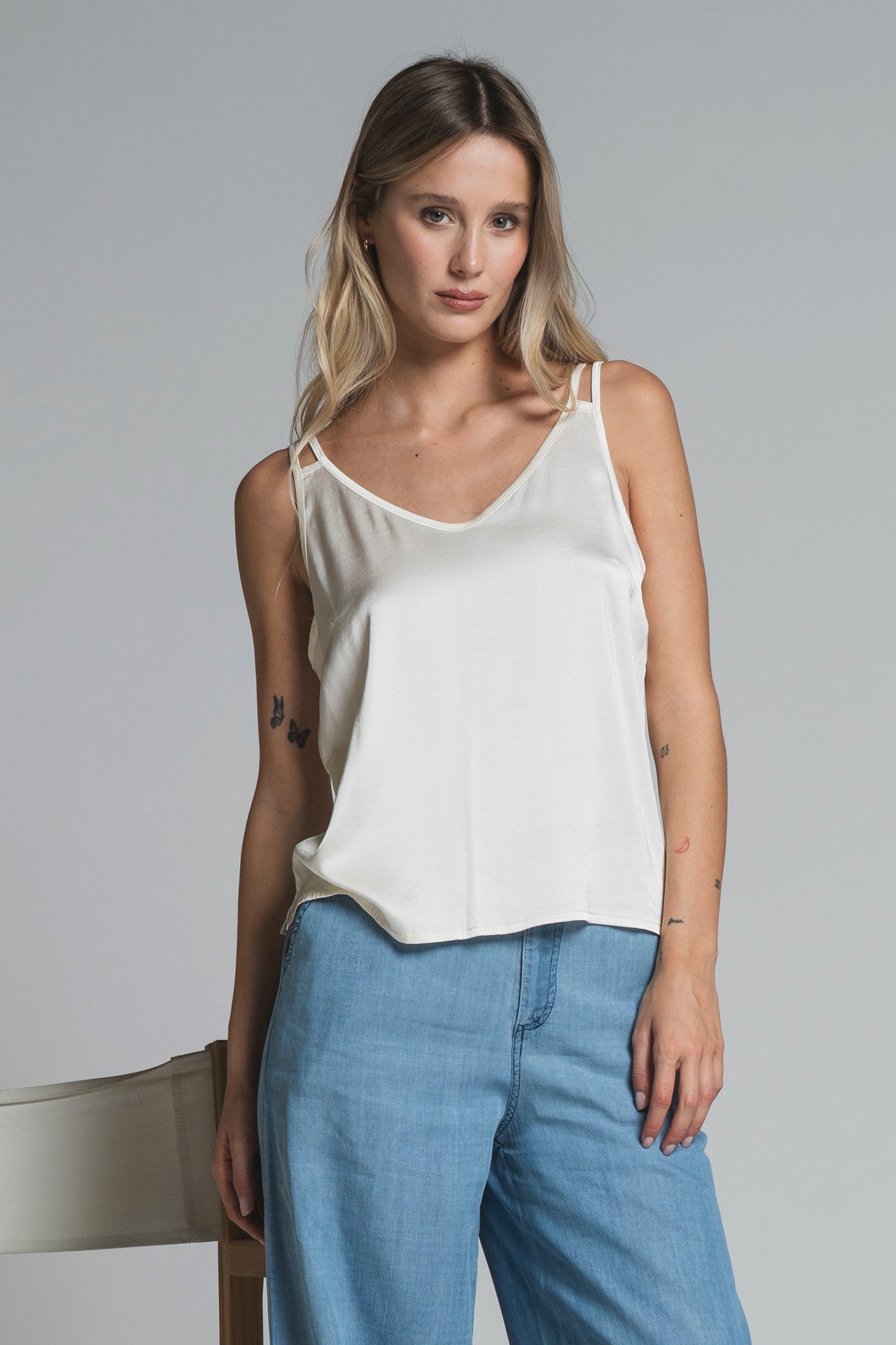 TARA TOP BRACES IN VISCOSE