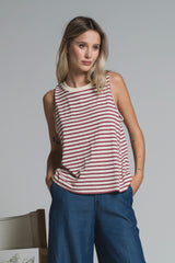 TATE TOP VEST IN MIXED VISCOSA