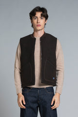 TERRY GILET IN BOILED WOOL