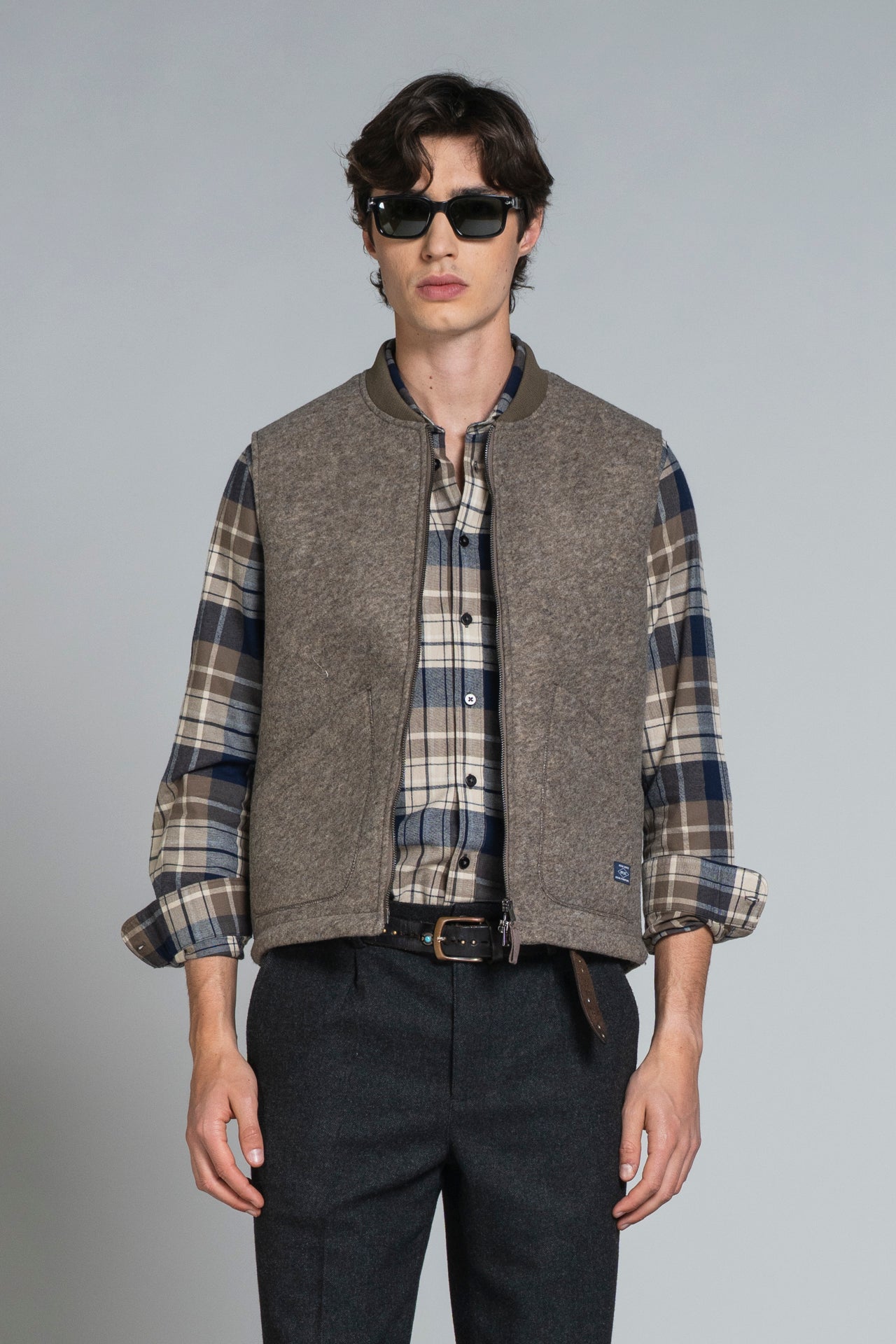 TERRY GILET IN BOILED WOOL