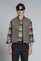 TERRY GILET IN BOILED WOOL