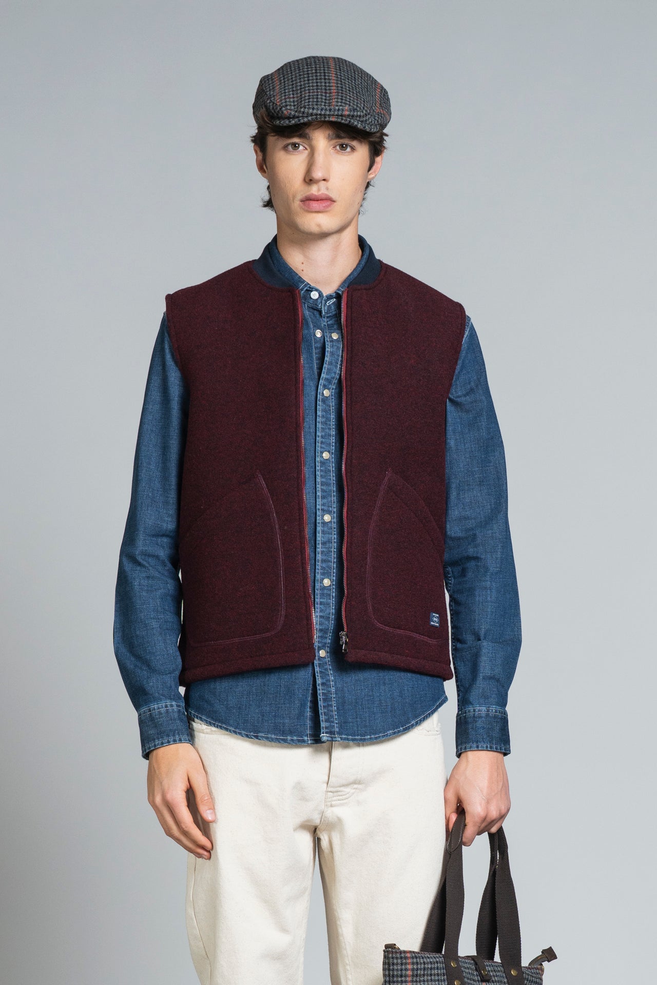 TERRY GILET IN BOILED WOOL