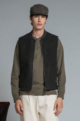 TERRY GILET IN BOILED WOOL